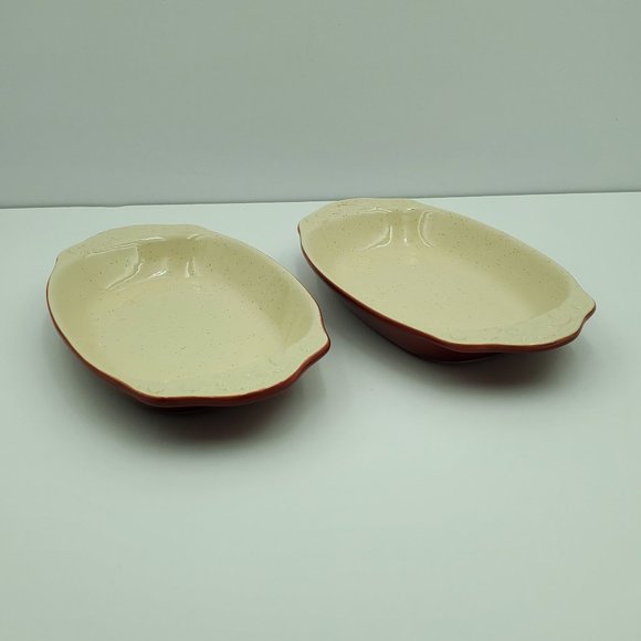 Pfaltzgraff Weir in Your Kitchen Cayenne Oval Appetizer Plates Au Gratins Bakers - Picture 5 of 5